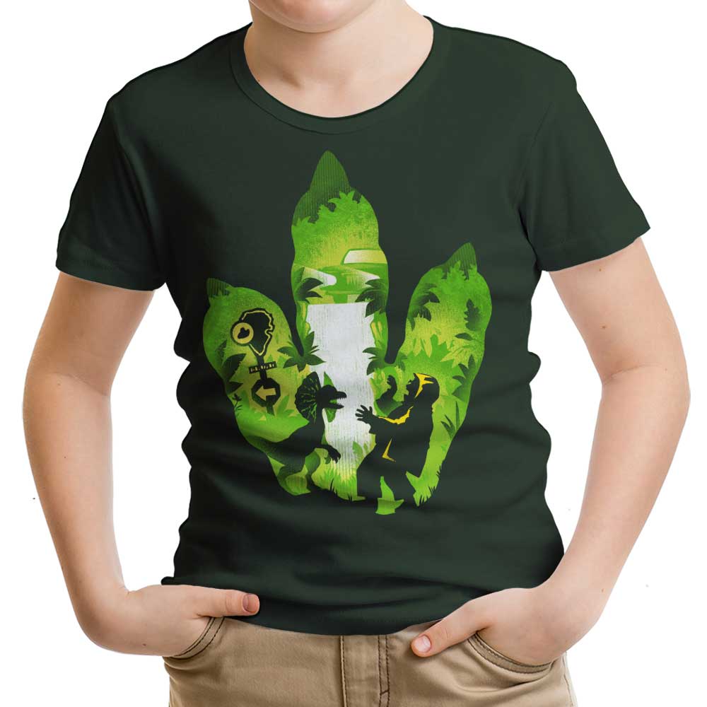 Youth Dilophosaurus Footprint Apparel from Alemaglia