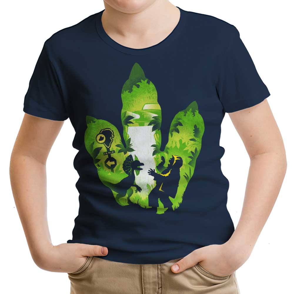 Youth Dilophosaurus Footprint Apparel from Alemaglia