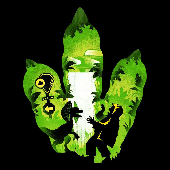 Youth Dilophosaurus Footprint Apparel from Alemaglia